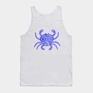 Mandala Crab (blue and white) Tank Top